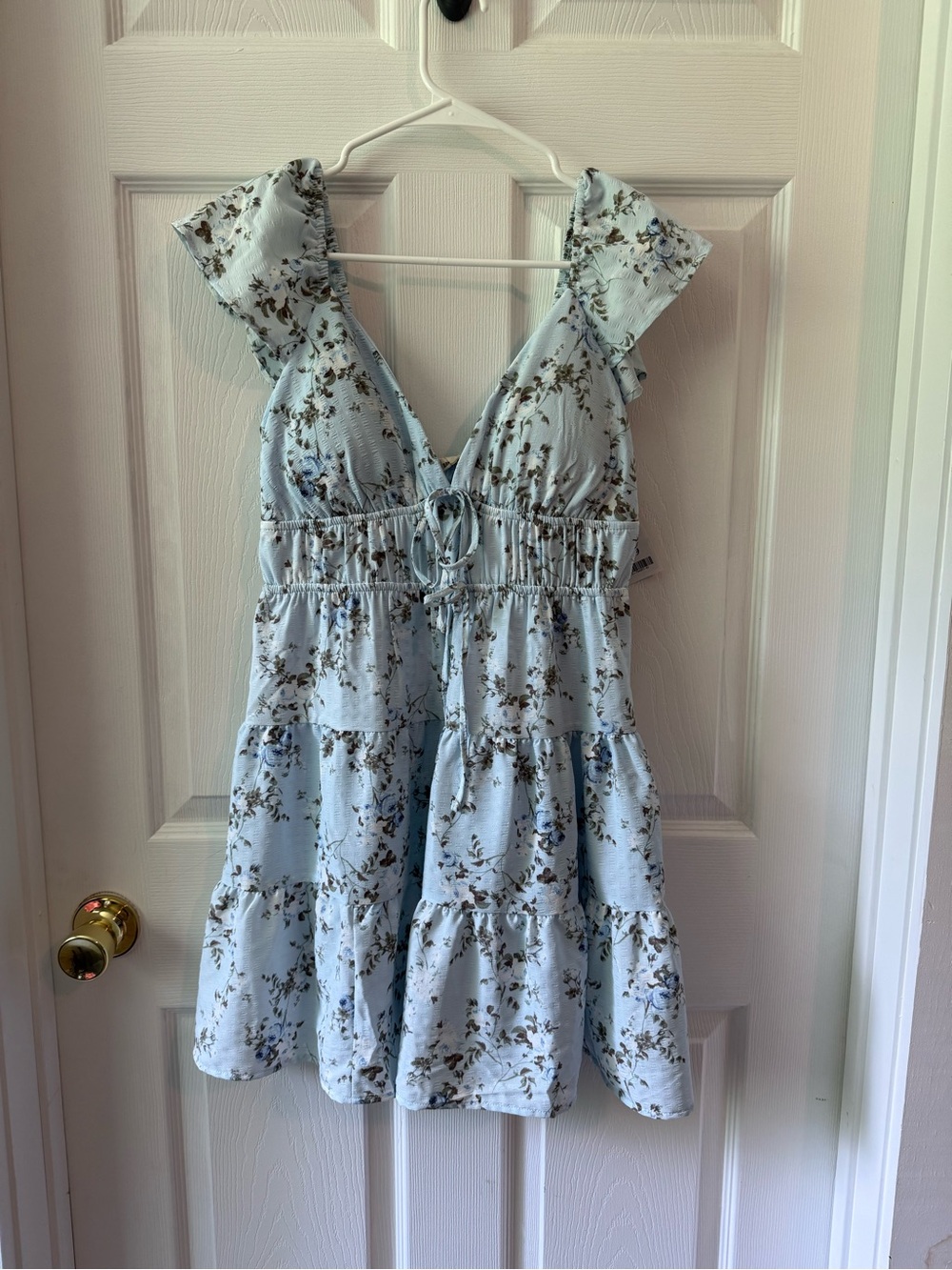 Light Blue Floral Ruffle Sundress
